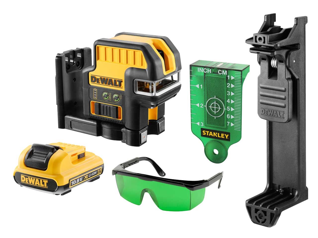DCE0825D1G Krížový a päťbodový laser 10,8V zelený lúč