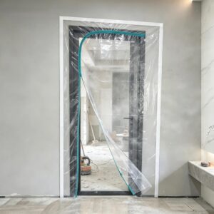 BIHUI-Protiprachové dvere so zipsom v tvare L 220x120cm 150μm